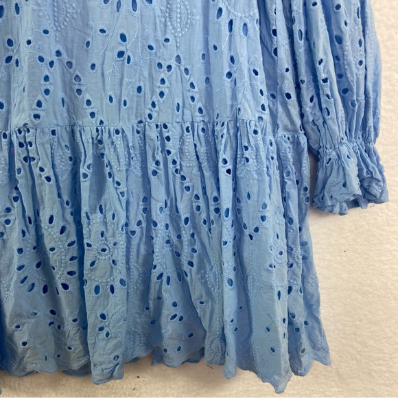ELOQUII Light Blue Eyelet Easy Dress Size 14 - Picture 3 of 13